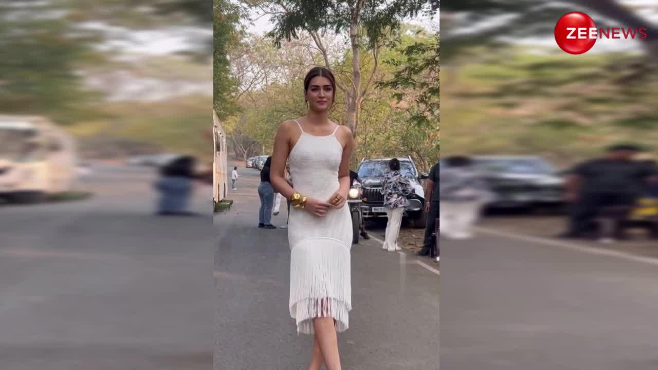 Kriti Sanon व्हाइट ड्रेस में किसी अप्सरा से कम नहीं लगी, वीडियो देख हार बैठेंगे दिल