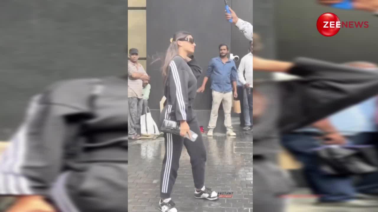बारिश में काला चश्मा पहनकर निकली Nora Fatehi, बालों को झटक कर गिराई हुस्न की बिजलियां
