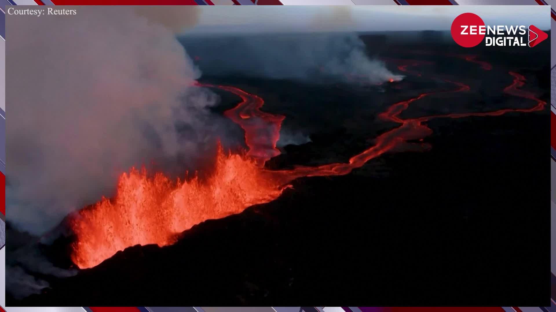 इस देश में 38 साल बाद फटा दुनिया का सबसे बड़ा ज्वालामुखी, देखिए कैसे बह रहा  ‘आग का दरिया’