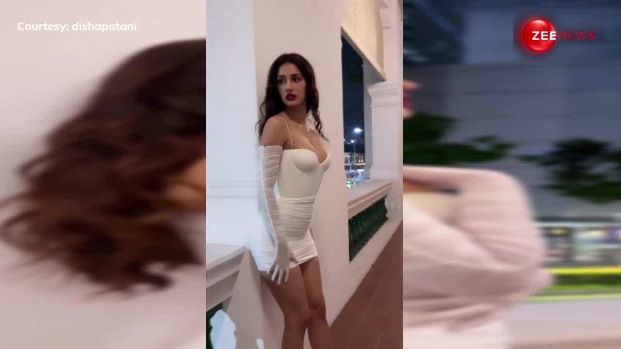 Disha Patani ने बोल्ड व्हाइट ड्रेस में दिखाया शानदार क्लीवेज, हॉट वीडियो हुआ वायरल