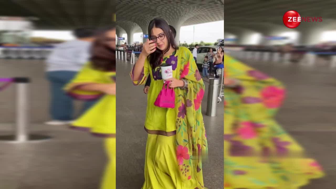 बन-ठनकर ट्रेडिशनल लुक में एयरपोर्ट पर पहुंचीं Sara Ali Khan, चेहरे की मासूमियत पर फैंस ने लूटाया खूब प्यार