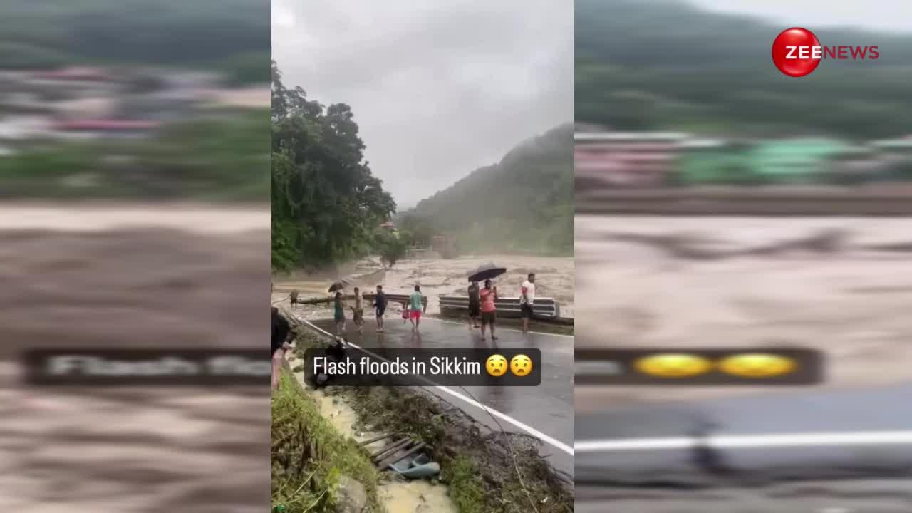 बाढ़ में डूबा सिक्किम, चारों तरफ मची तबाही