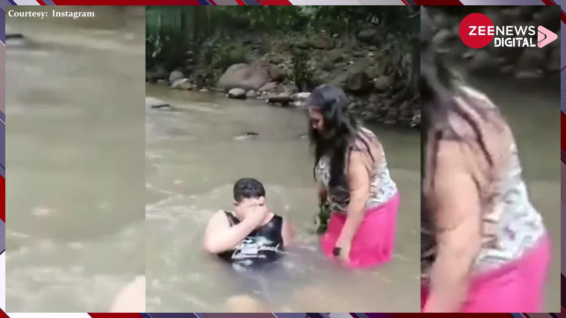 Viral Video: तलाब में पति को डुबो-डुबोकर पत्नी ने की मरम्मत! वीडियो देख हैरान रह गए नटिजन्स