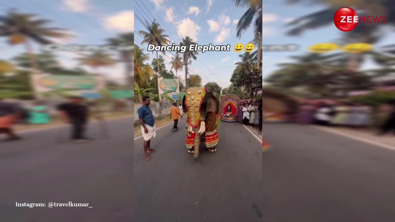 Elephant Dance: रजनीकांत के गाने Kaavaalaa पर बीच रोड पर नाचने लगा हाथी, स्टेप्स देख उड़ जाएंगे होश