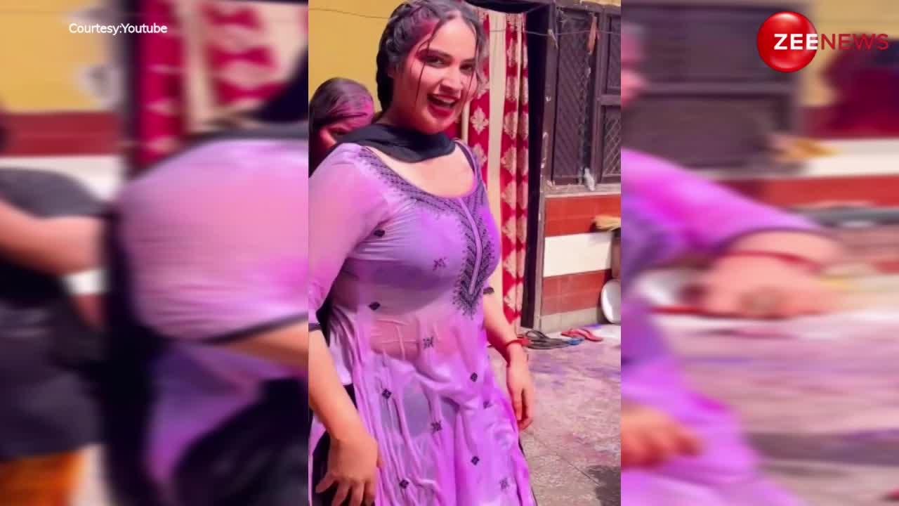 Sexy Bhabhi: रंग में तर-बतर भाभी ने दिखाई अपने हुस्न की गर्मी..छत पर किया ऐसा बवाल डांस, घर से बाहर आ गए लोग