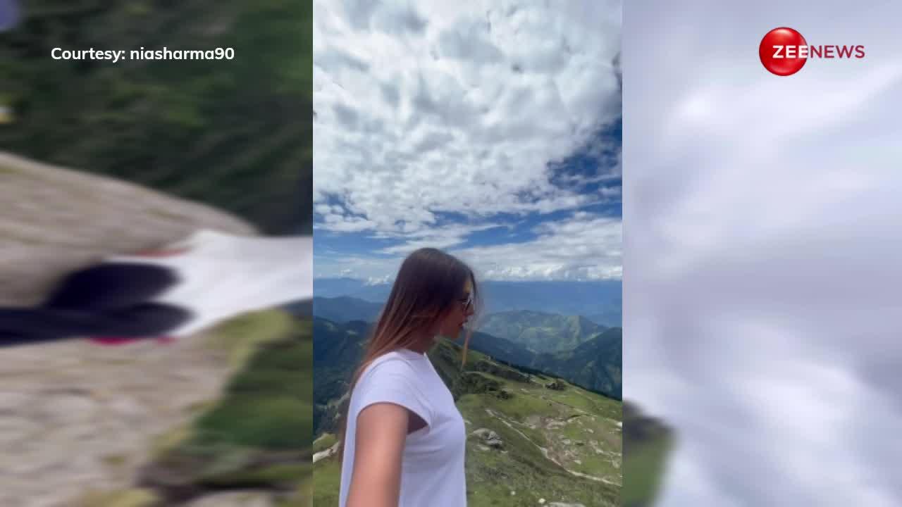 पहाड़ों की चोटी पर Nia Sharma का दिखा अलग अंदाज, देखें वीडियो