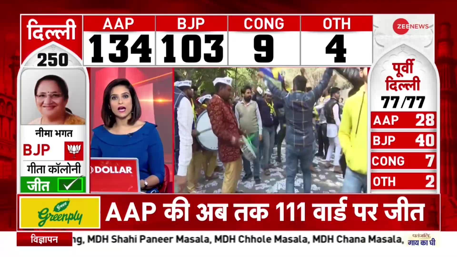 MCD Election Result 2022: स्पष्ट बहुमत की ओर AAP,  BJP का Vote Share बढ़ा, घटीं सीटें