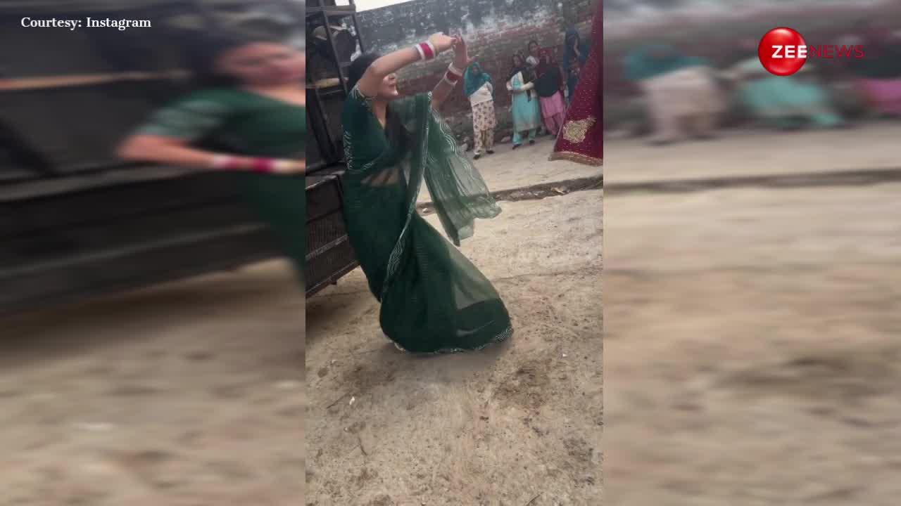 गली में डीजे बजवाकर महिला ने साड़ी पहन 'नाजुक कली' पर किया कमाल का डांस, दी सपना के डांस को टक्कर