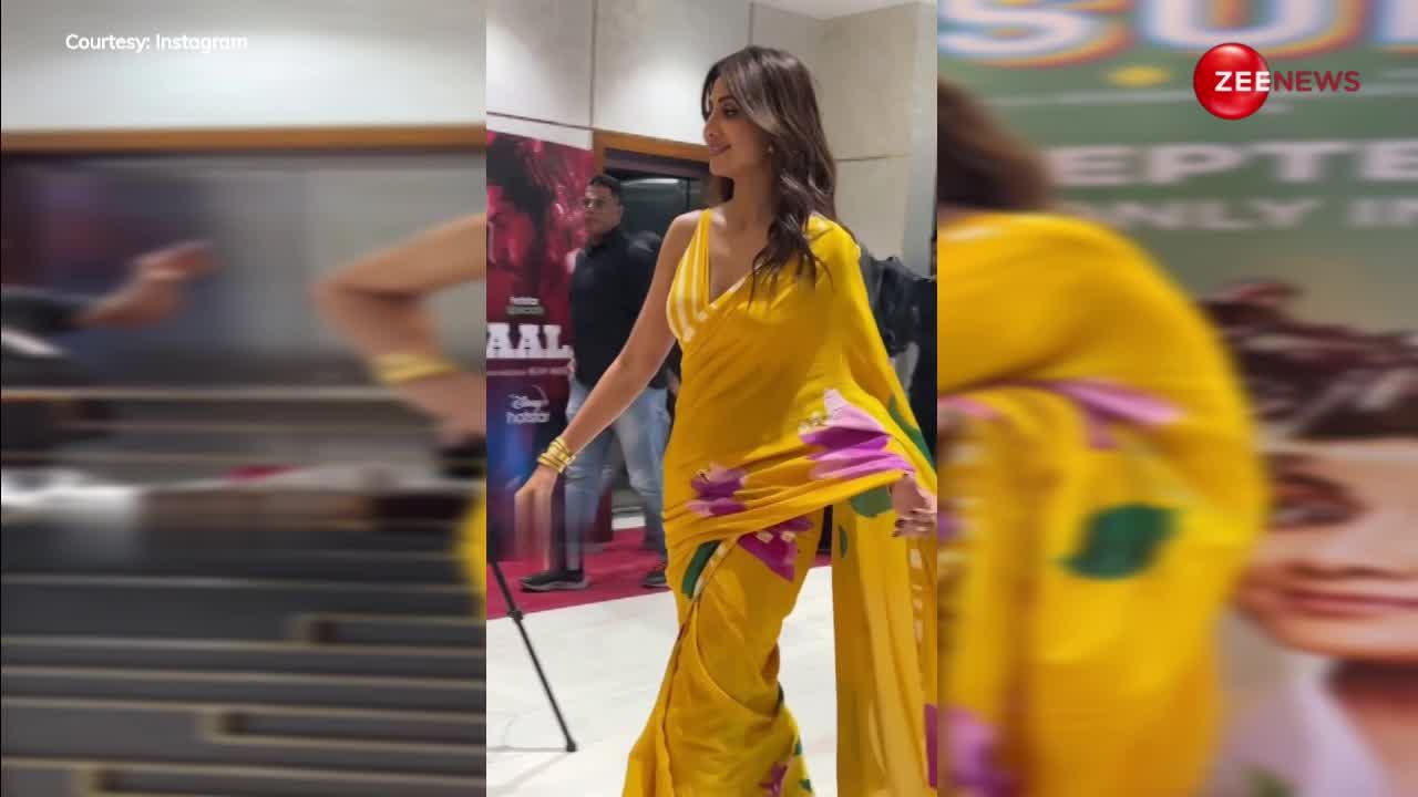 शिल्पा शेट्टी ने पीली साड़ी में लगाया ग्लैमर का तड़का, लोगों ने जमकर की तारीफ
