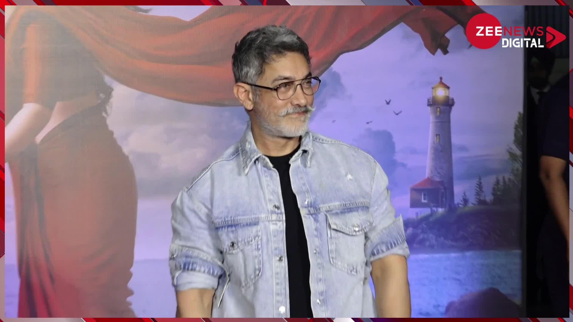 Aamir Khan: सफेद दाढ़ी और बालों में भी कहर बरपा रहे आमिर खान, डेनिम जैकेट में लग रहे डैशिंग