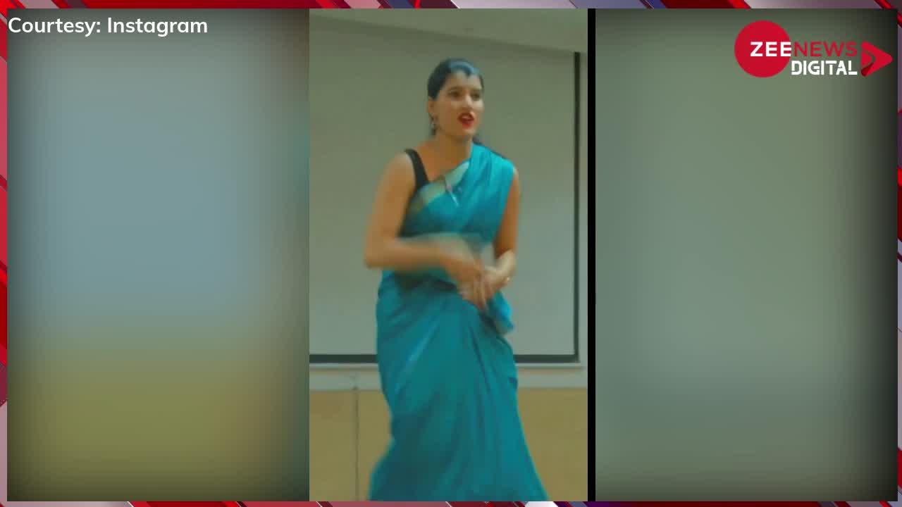 Viral Video: नीली साड़ी पहन हरियाणवी गाने पर महिला ने किया धाकड़ डांस, एक्सप्रेशन और मूव्स देख चिल्लाने लगे लोग