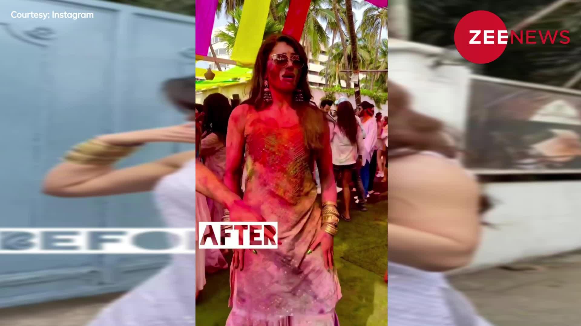 Urvashi Rautela होली पर साफ-सुथरे कपड़े पहनकर आई थी, लेकिन हुआ ऐसा हाल, वीडियो हो गया वायरल