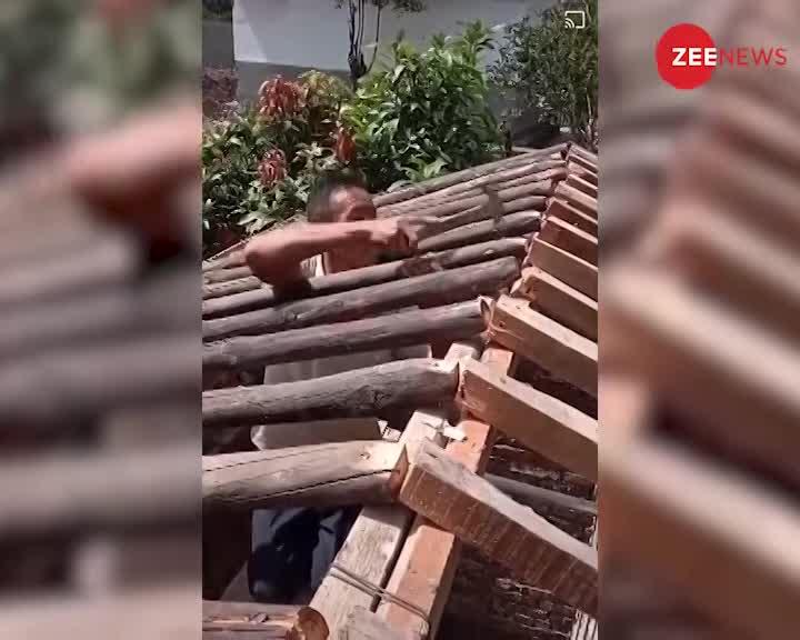 Viral Video: घर कि छत बनाते वक्त मिस्त्री ने की अजीब सी गलती, Video देखकर सिर चकरा जाएगा
