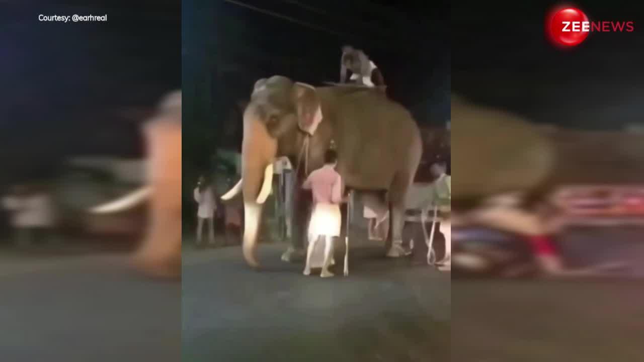 Viral Video: 'पापा की परी' ने शख्स को मारी तेज रफ्तार में स्कूटी, डरकर भाग गया पास खड़ा हाथी!