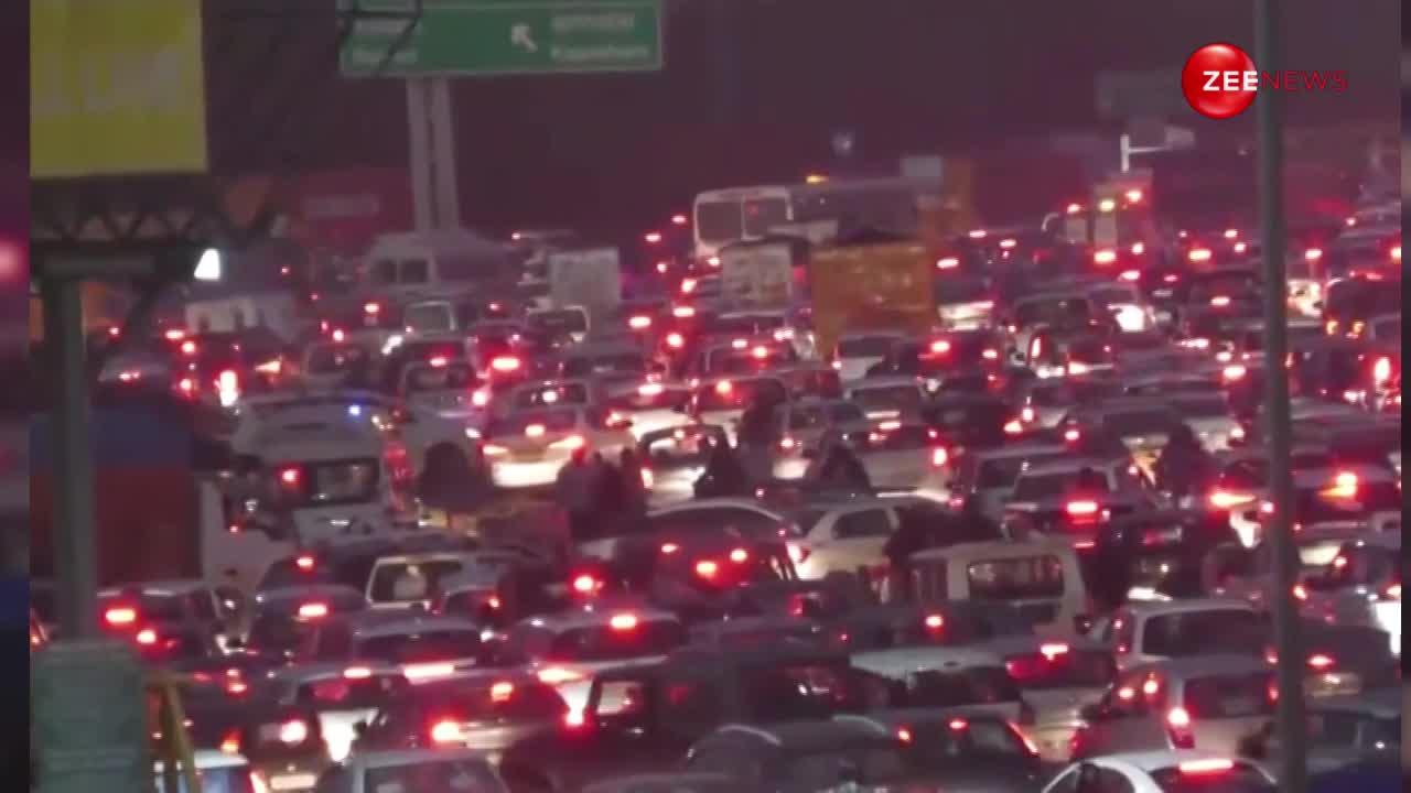 Delhi ncr Gurugram Expressway heavy traffic jam after see video you get shocked