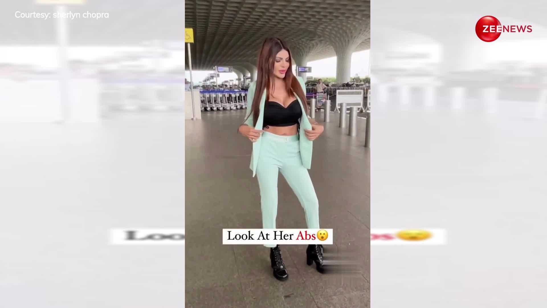 Sherlyn Chopra ने एयरपोर्ट पर ही दिखा डाली अपनी सेक्सी कैट वॉक, देख लोग बोले- क्या मस्त फिगर है