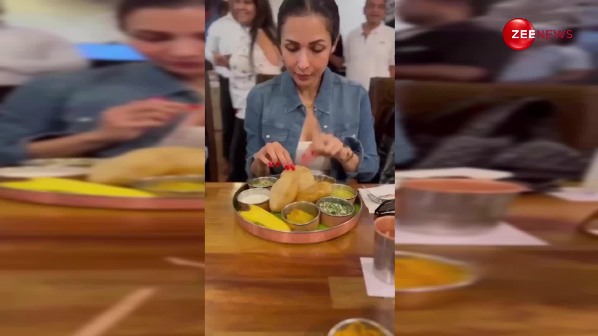 Malaika Arora को परोसा गया इंडियन खाना, थाली में सब्जी-पूरी देखते ही दिया अजीब रिएक्शन, हुईं ट्रोल