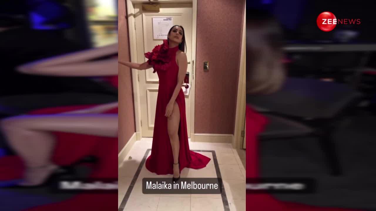 बैकलेस रेड ड्रेस पहन Malaika Arora ने बढ़ाया टेम्परेचर, थाई हाई स्लिट गाउन में दिखा सेक्सी हुस्न का जादू