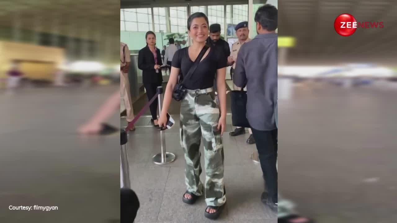 Rashmika Mandanna का एयरपोर्ट पर दिखा सोबर लुक, क्यूटनेस देख फैंस हुए फिदा