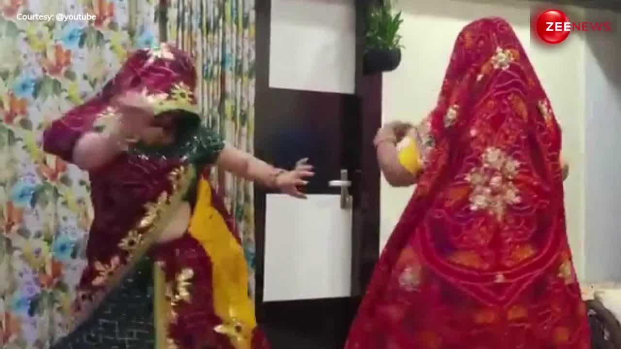 Hot Indian Bhabhi Dance: बंद कमरे में घूंघट ओढ़ राजस्थान की जाटनीयों ने मचाया गदर, सपना भी है धांसू डांस के आगे फेल