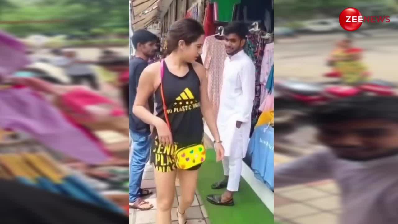 मुंबई की स्ट्रीट पर Sara Ali Khan आम आदमी की तरह शॉपिंग करते आईं नजर, वीडियो हुआ वायरल