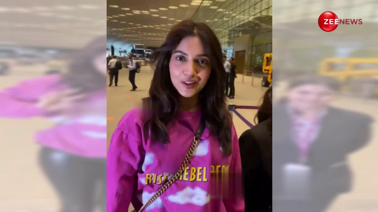 स्किनी जींस पहन Bhumi Pednekar एयरपोर्ट पर आईं नजर, ड्रेस देख लोगों ने बोला-पैरों में पन्नी चिपका लिया है क्या?