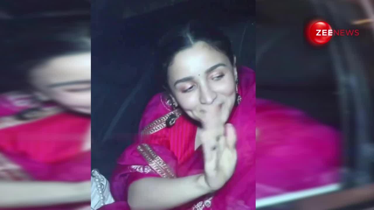 पिंक साड़ी में बेहद खूबसूरत नजर आईं Alia Bhatt,  वीडियो वायरल