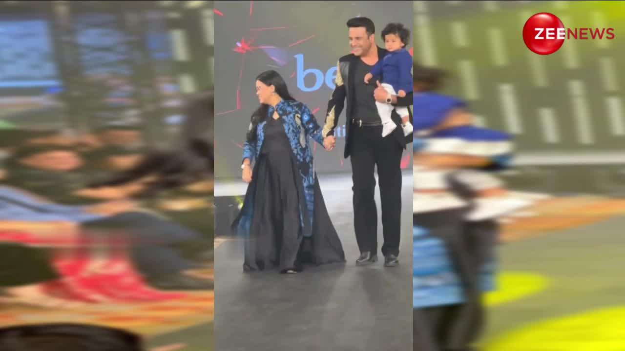 Bharti Singh ने अपने बेटे गोला के साथ किया रैंप वॉक, Krushna Abhishek गोद में उठाकर चले तो बच्चे ने दिया अजीब सा रिएक्शन