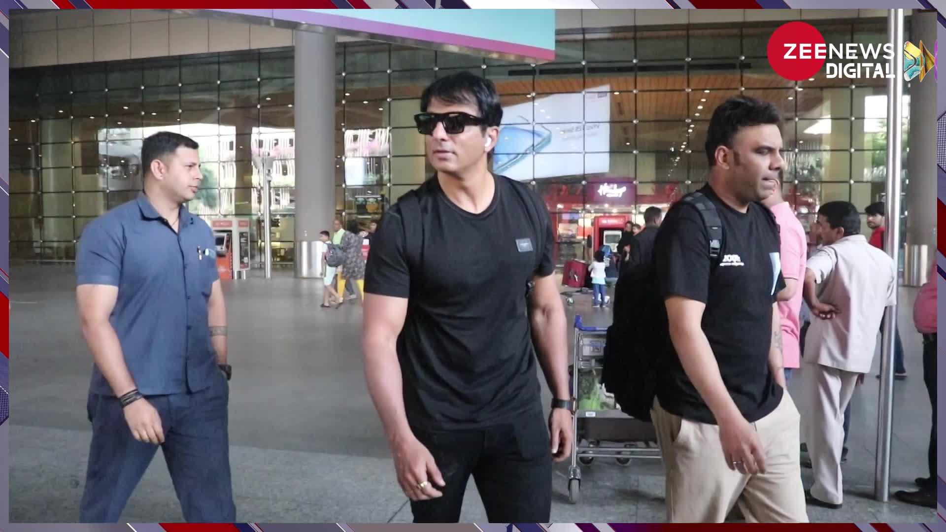 एयरपोर्ट पर Paparazzi को ही Fitness Tips देने लगें Sonu Sood, देखें मजेदार वीडियो