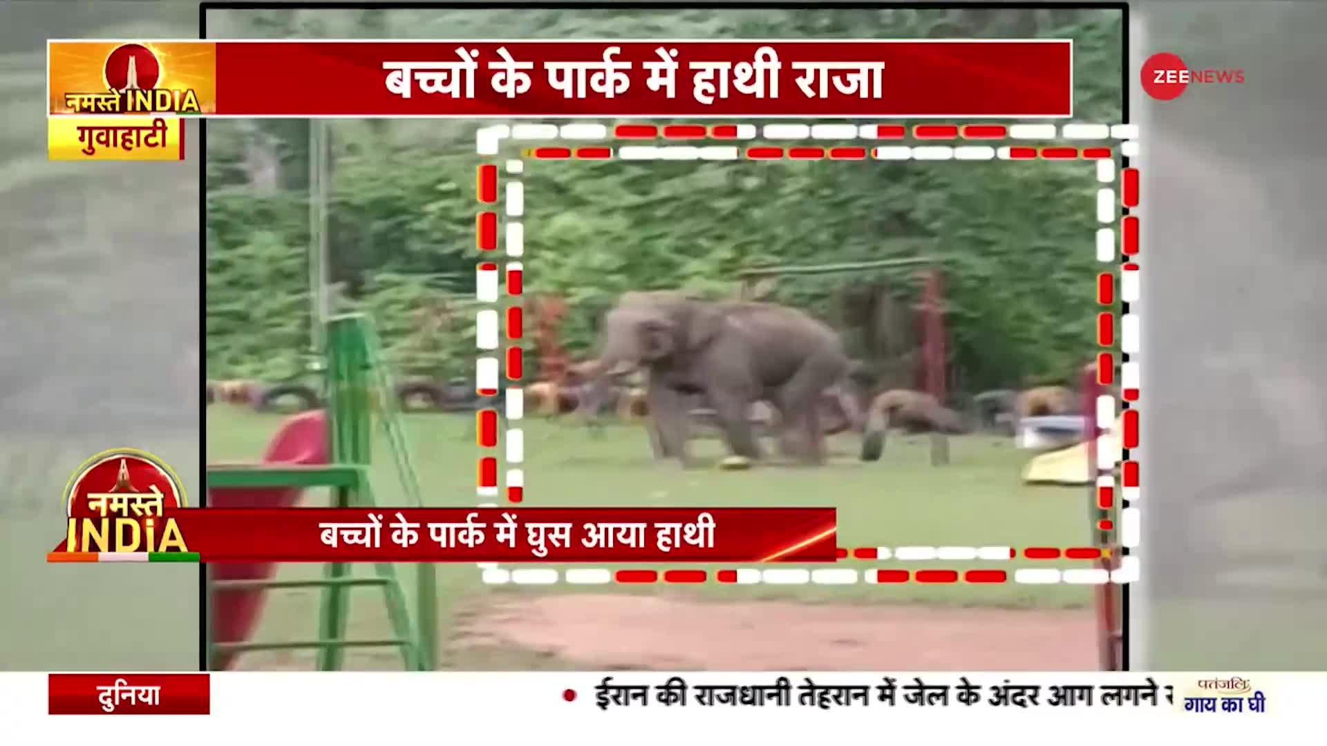 Viral Video: बच्चों के पार्क में घुसा हाथी राजा