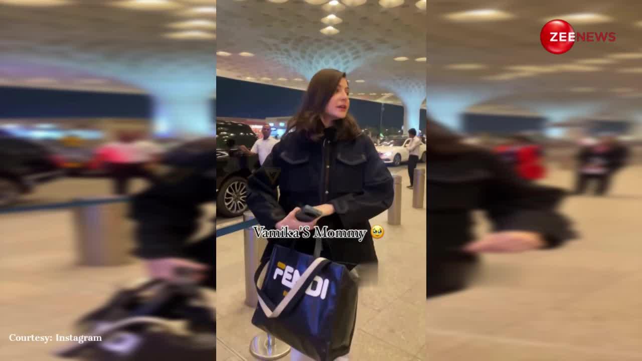 लाखों का बैग लेकर एयरपोर्ट पर स्टाइलिश लुक में दिखीं Anushka Sharma, वायरल हुआ वीडियो