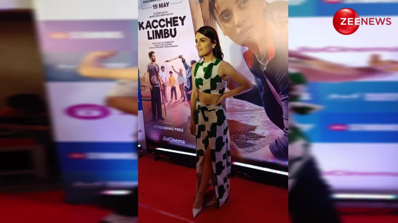 Kacchey Limbu की फिल्म स्क्रीनिंग के दौरान Radhika Madan स्लिट कट पैंट में अपने हुस्न का कहर बरसाते आईं नजर