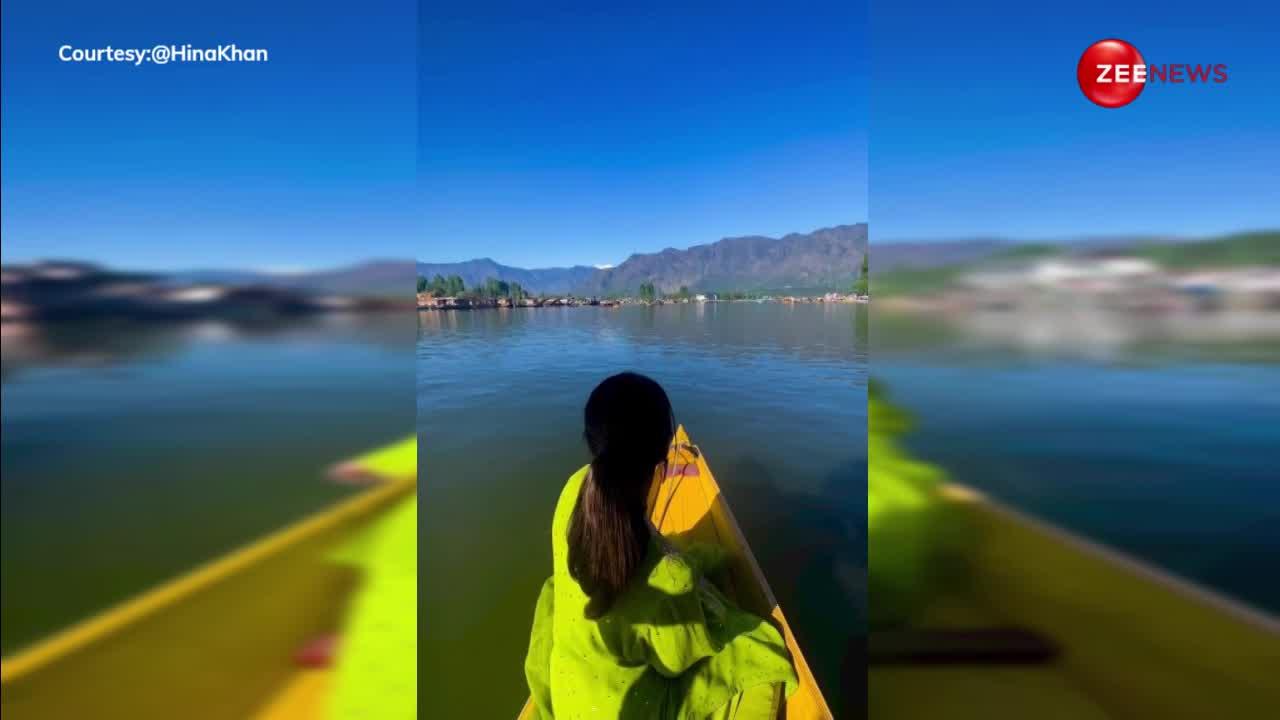 कश्मीर की वादियों में Hina Khan ने कभी नाव पर बैठकर...तो कभी लेटकर करवाया फोटोशूट
