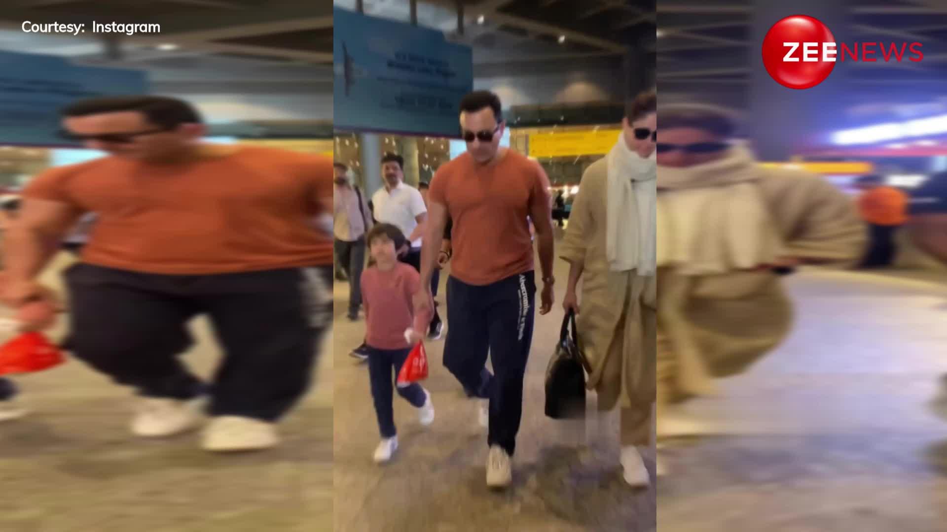 परिवार के साथ Kareena Kapoor एयरपोर्ट पर बेहद कूल लुक में आईं नजर, लेकिन नवाब सैफ ने लूटी सारी महफिल..