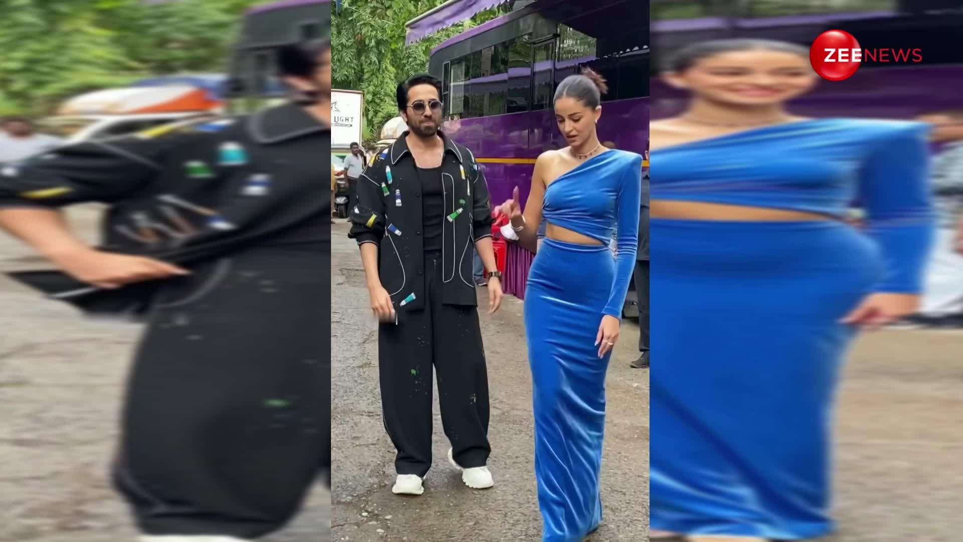 Ananya Pandey ब्लू हॉट ड्रेस में Ayushman Khurana के साथ आईं नजर, लोगों ने कहा-ये है परफेक्ट जोड़ी