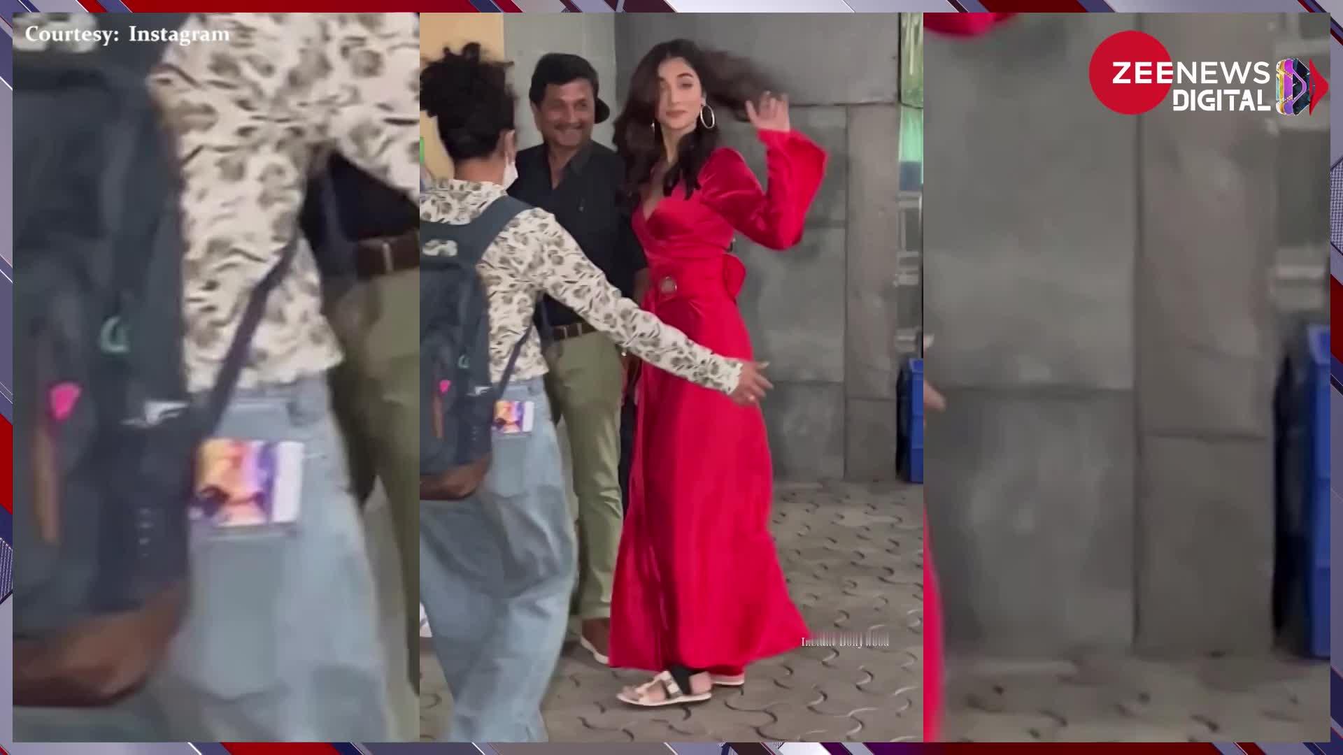 Pooja Hegde की तेज हवा में उड़ गई ड्रेस, एक्ट्रेस के दिलकश अंदाज पर टिकी रही सबकी नजर