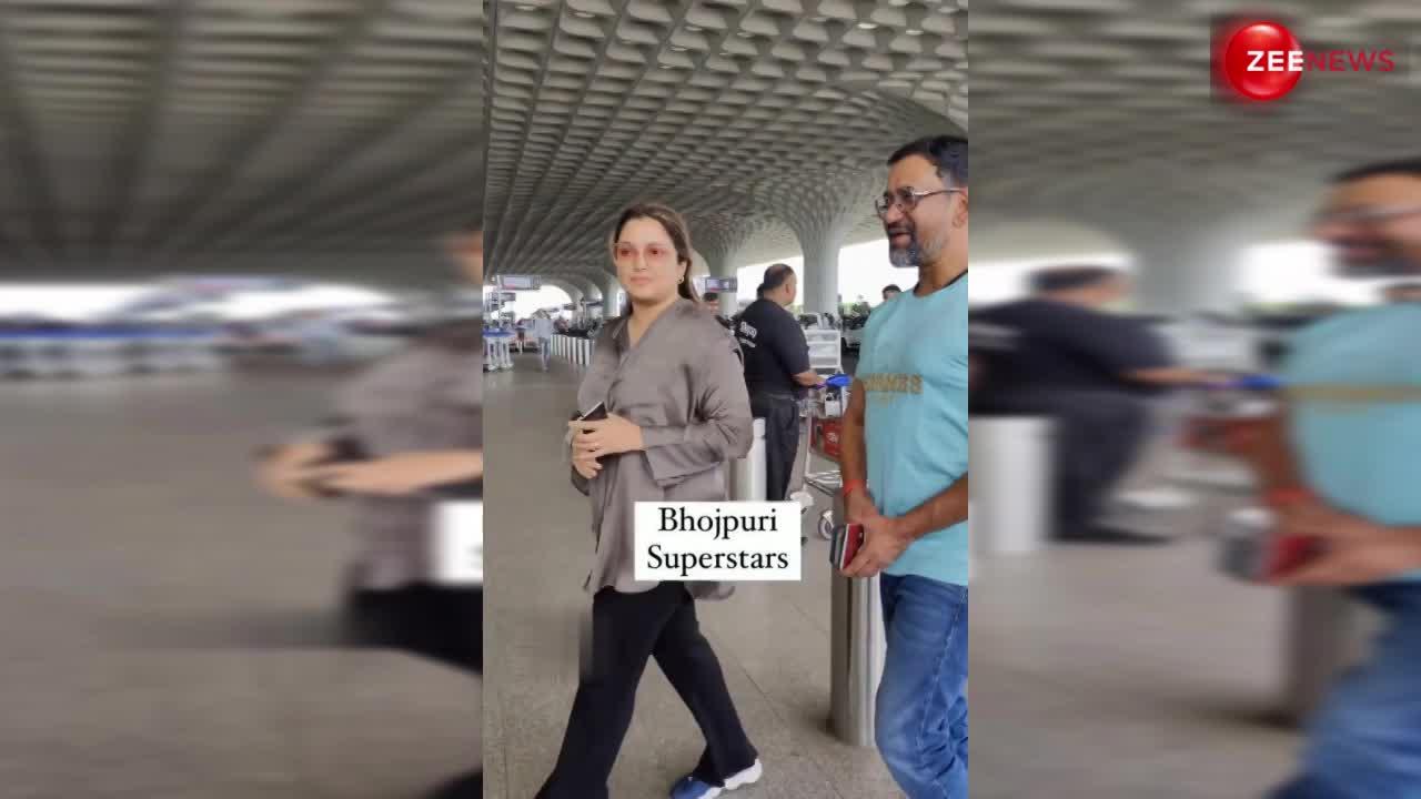 Dinesh Lal Yadav and Amrapali Dubey की केमिस्ट्री देख लोगों ने किया बवाल, एयरपोर्ट पर कुछ इस अंदाज में आए नजर