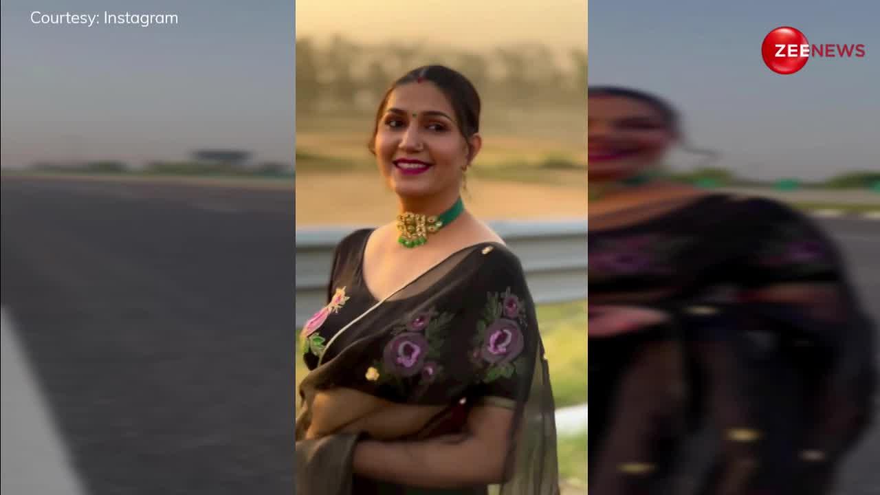 ब्लैक साड़ी पहन बीच हाईवे पर Sapna Choudhary का डोला मन, दिखाए ऐसे देसी मूव्स रह जाएंगे हक्के-बक्के