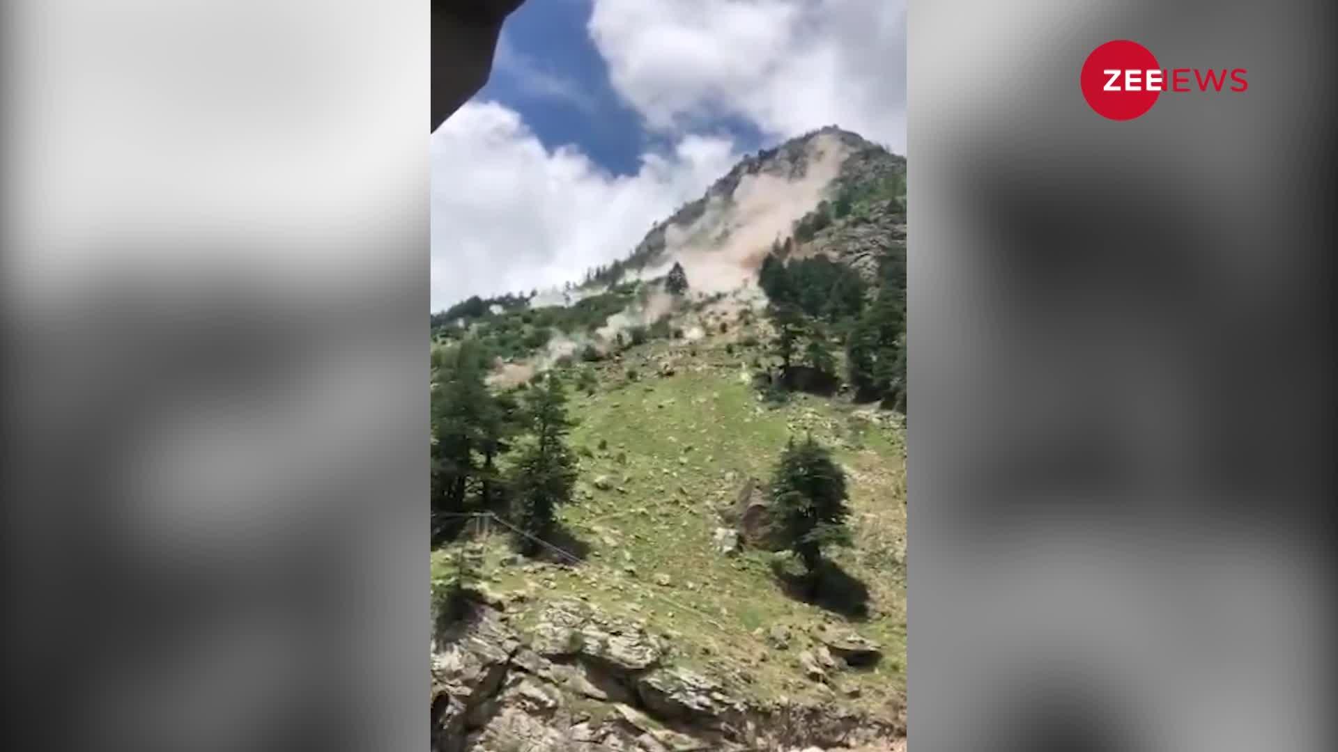 चट्टानों ने मचाई तबाही, Himachal का ये Video देख दिल दहल जाएगा