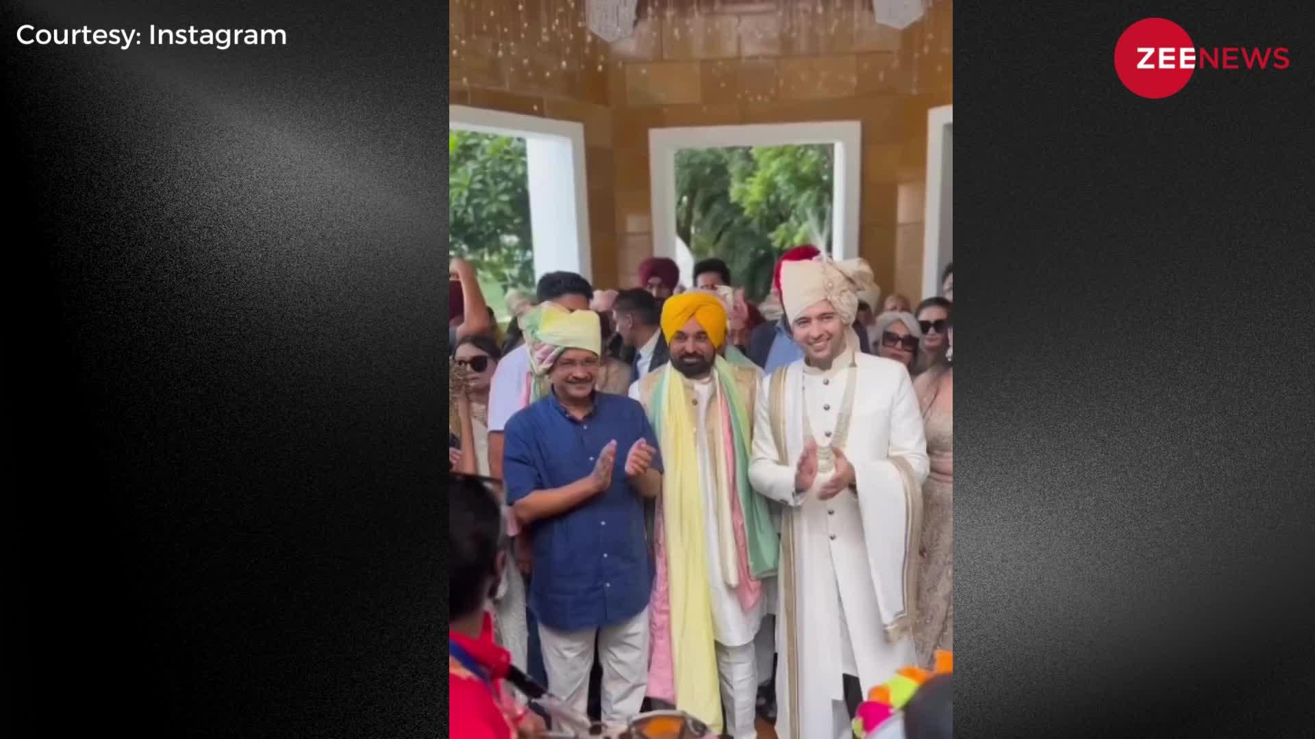 Raghav Chadha की शादी में बाराती बने दिल्ली CM Arvind Kejriwal और पंजाब CM Bhagwant Mann, वायरल हुआ ढोल पर डांस का वीडियो