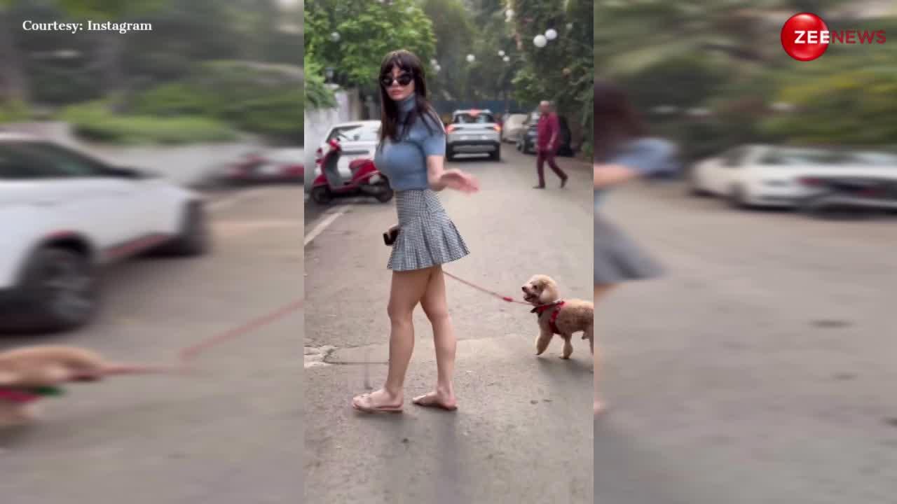 Crop टॉप और मिनी स्कर्ट पहन कुत्ता घुमाने निकलीं Arbaaz Khan की Ex Georgia Andriani, Video वायरल