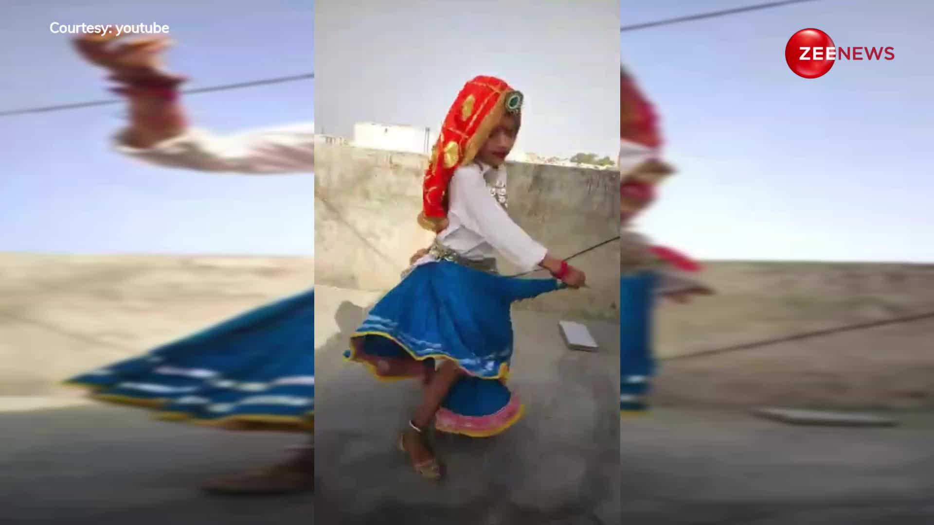 घुटने तक का घाघरा पहन 7 साल की लड़की ने छत पर किया झन्नाटेदार डांस, वीडियो देख बावली हुई पब्लिक