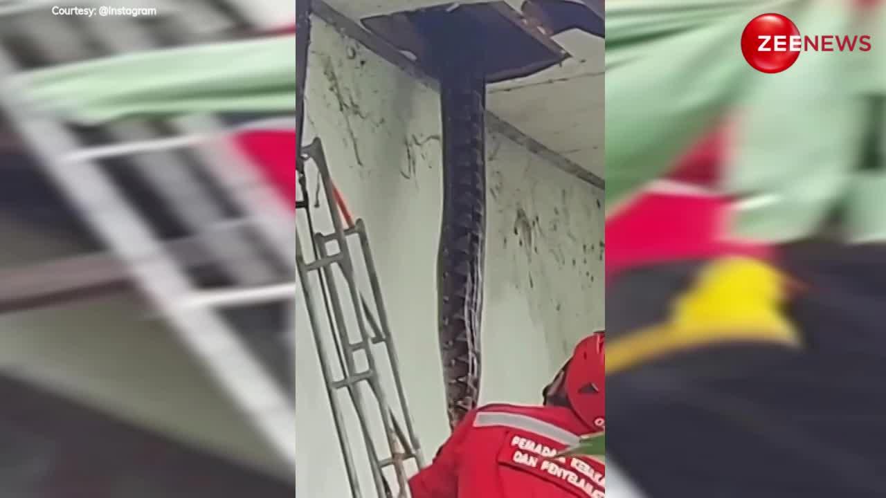 Viral Video: घर के छत से निकला मोटा अजगर, देखते ही उड़ गए घरवालों के होश