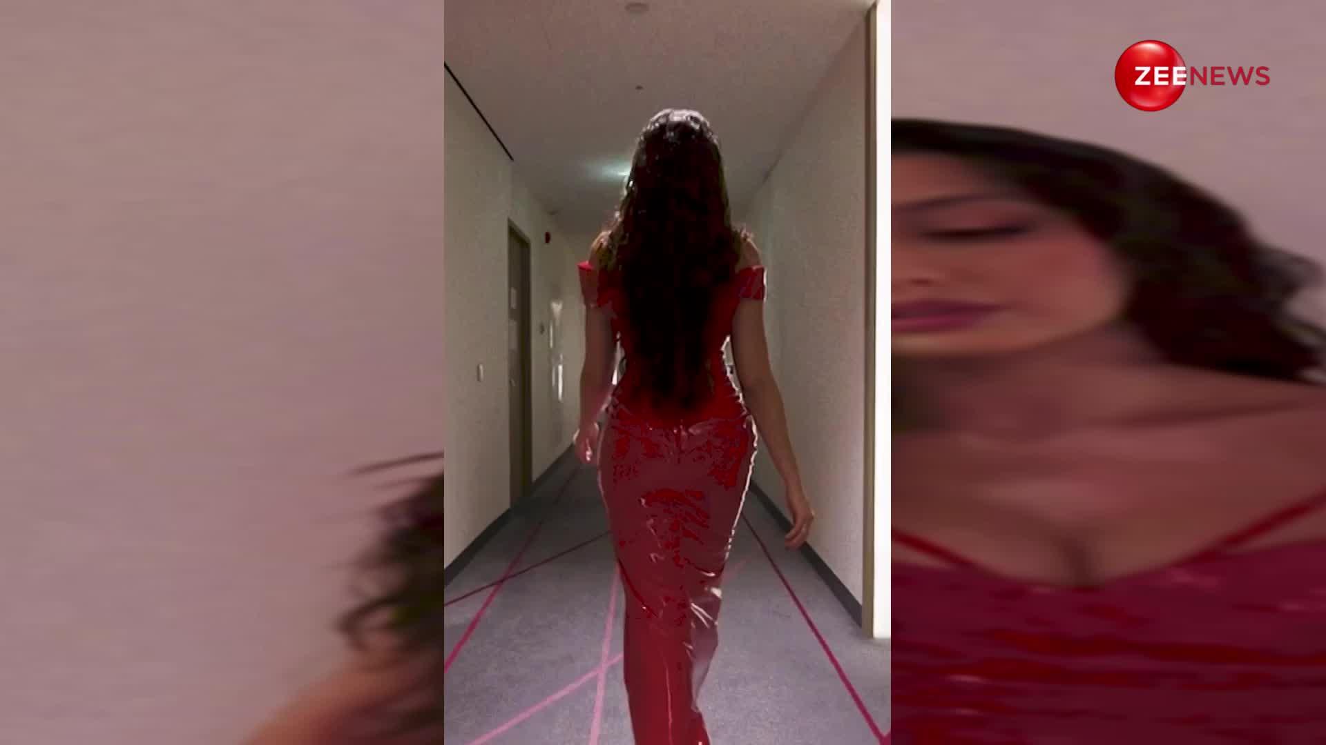 स्टाइलिश रेड ड्रेस पहन Nora Fatehi ने शेयर किया अपना अनदेखा वीडियो, लोगों के छूटे पसीने