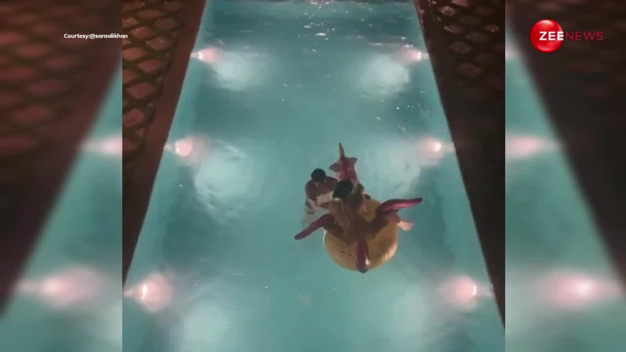 Pool Video: रात में स्विमिंग पूल में अपने भाई के साथ नजर आईं Sara Ali Khan, दोनों ने जमकर किया मस्ती
