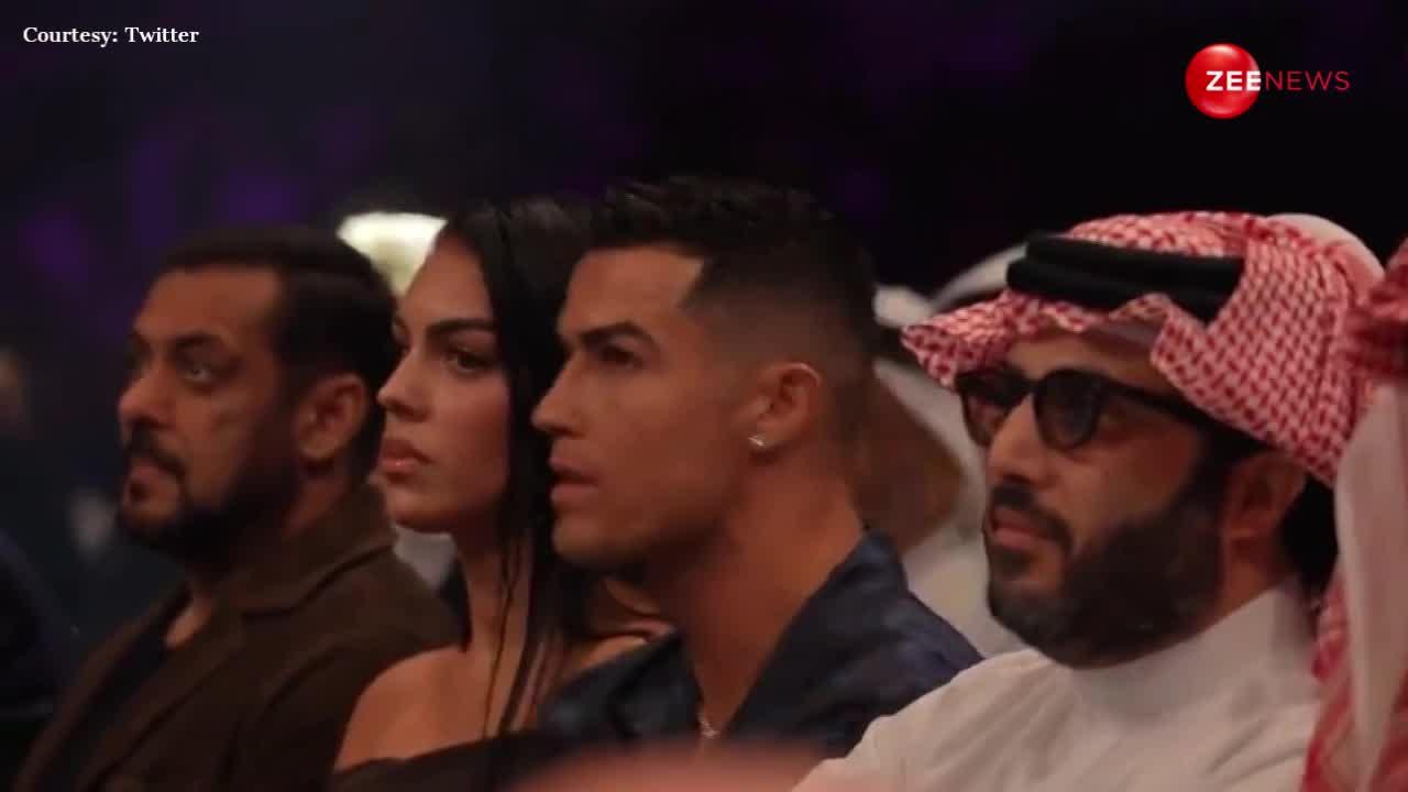 Cristiano Ronaldo ने किया Salman Khan को इग्नोर, बॉक्सिंग मैच के दौरान फुटबॉलर का चेहरा ताकते रह गए टाइगर