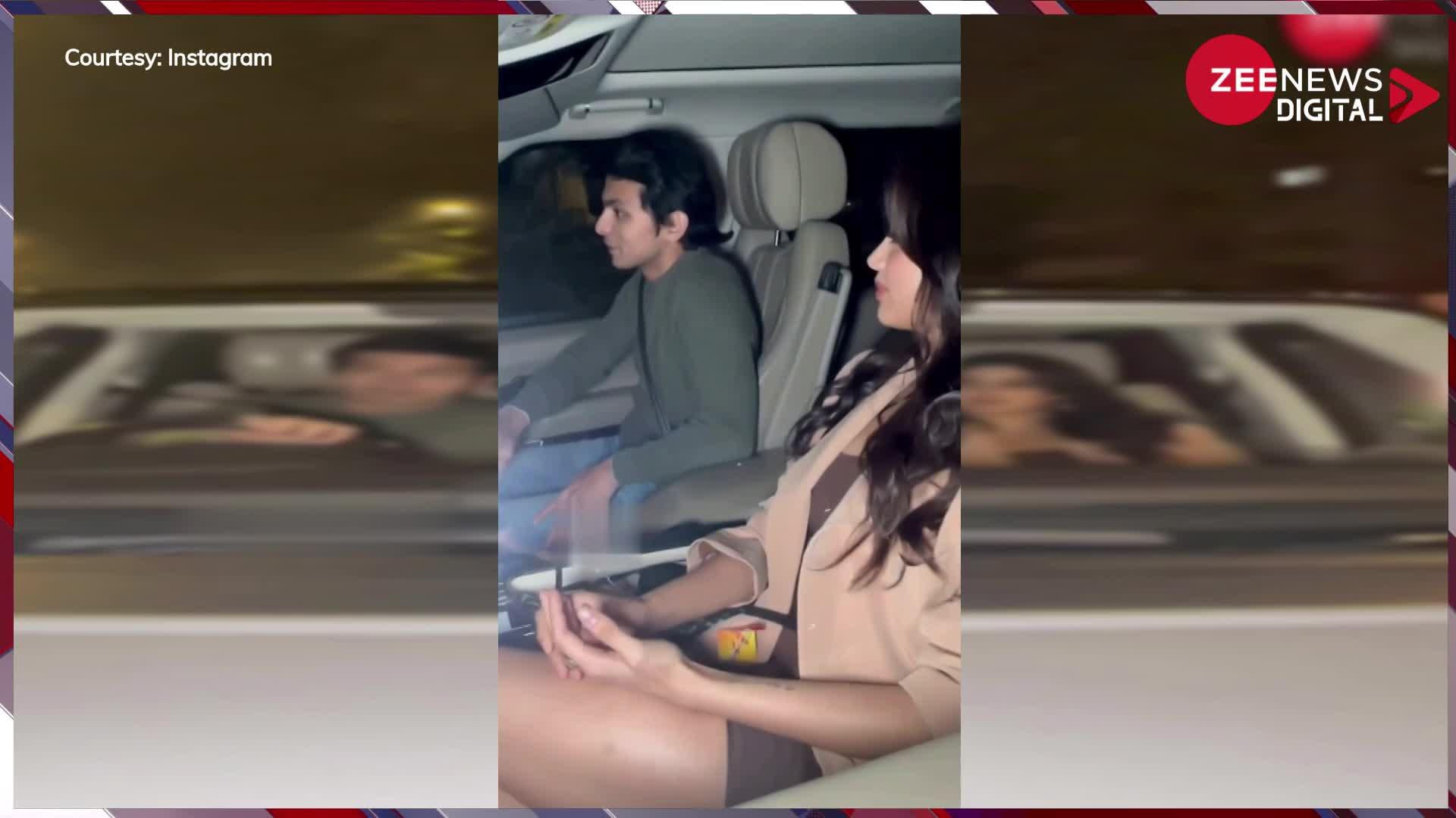 बॉयफ्रेंड शिखर पहाड़िया के साथ गाड़ी में थी Jhanvi Kapoor, कैमरा देखकर हो गईं शर्म से लाल