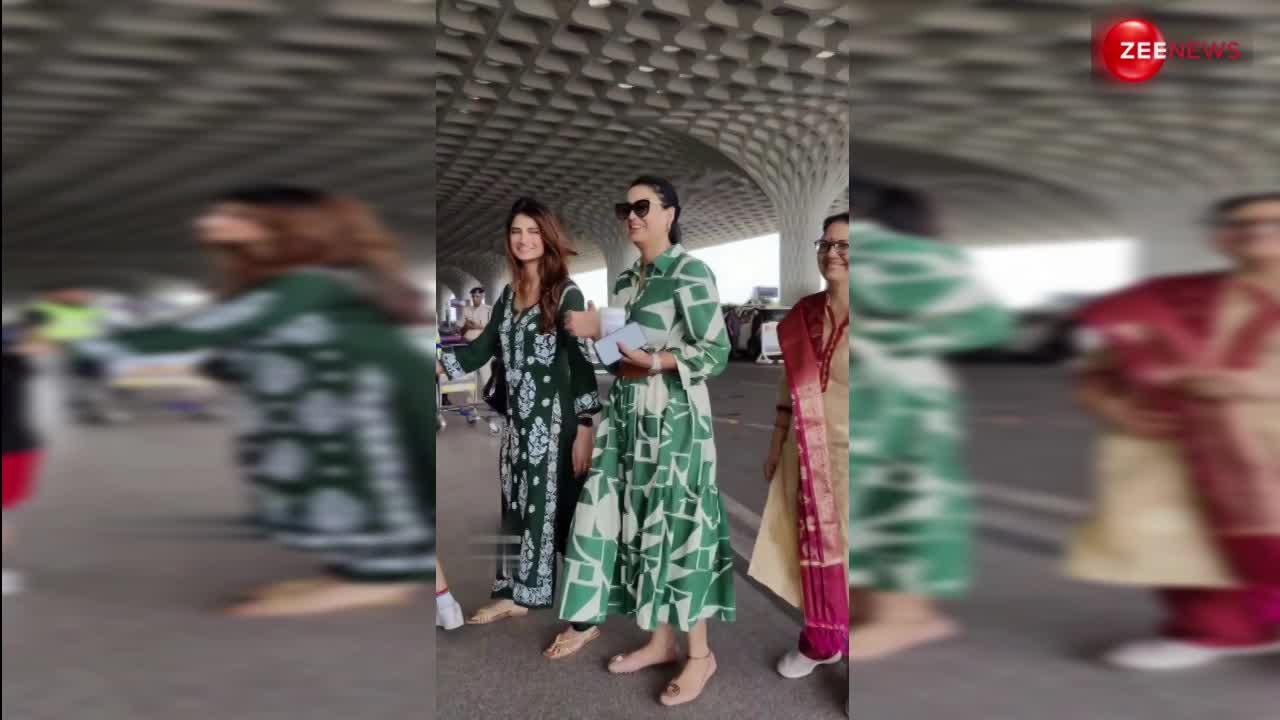 Palak Tiwari ने मां Shweta Tiwari के साथ की मैचिंग, इंडियन कपड़े पहन एयरपोर्ट पहुंचीं; देख लोग बोले- Twin Sisters!