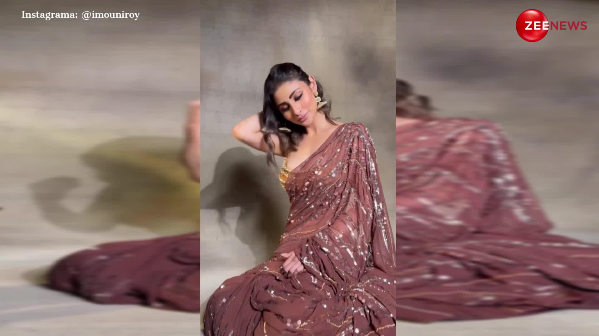 ब्राउन साड़ी, कमसीन अदाएं...Mouni Roy का ये अंदाज उड़ा देगा नींद, खूबसूरती देख आप ही कहेंगे ''माशाल्लाह''; VIDEO