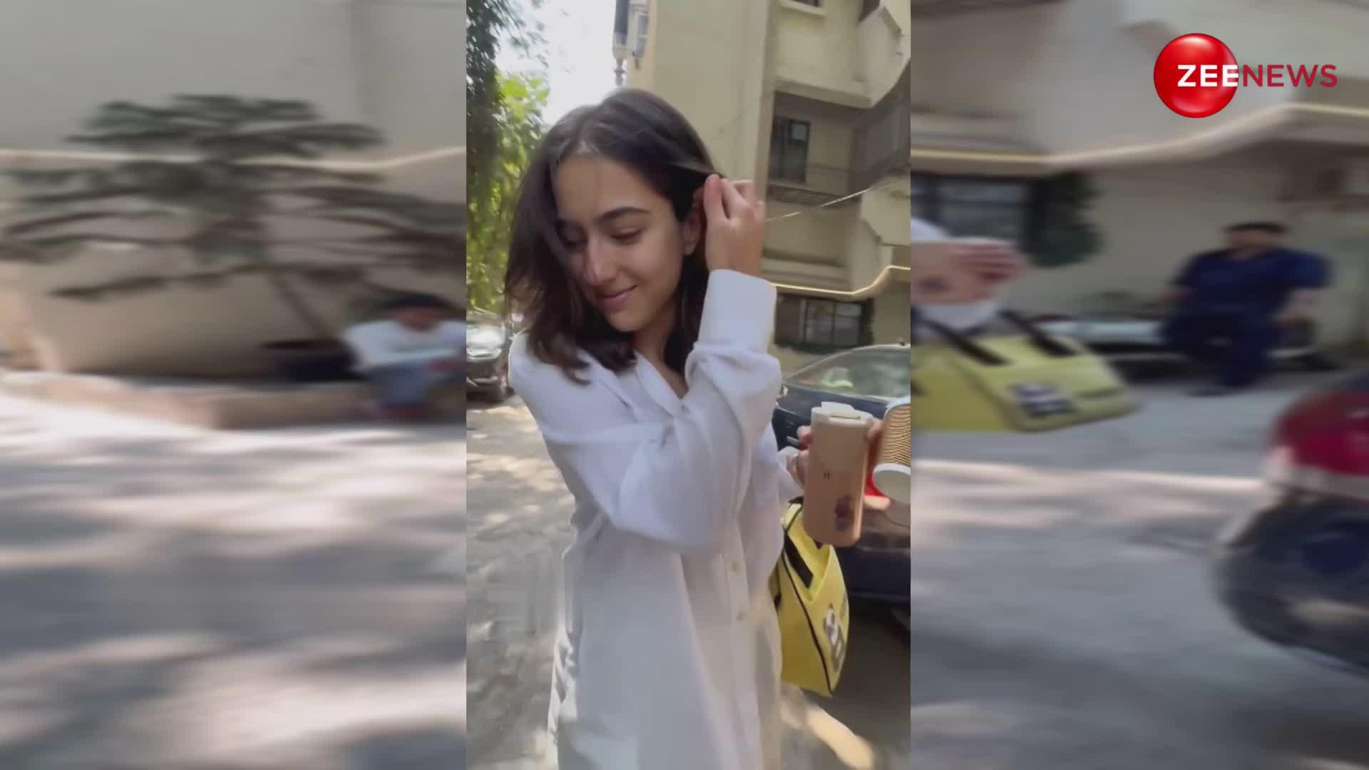 कैजुअल आउटफिट में फ्रेश-फ्रेश नजर आईं Sara Ali Khan, क्यूट अंदाज से बना गईं लोगों को दीवाना- VIDEO
